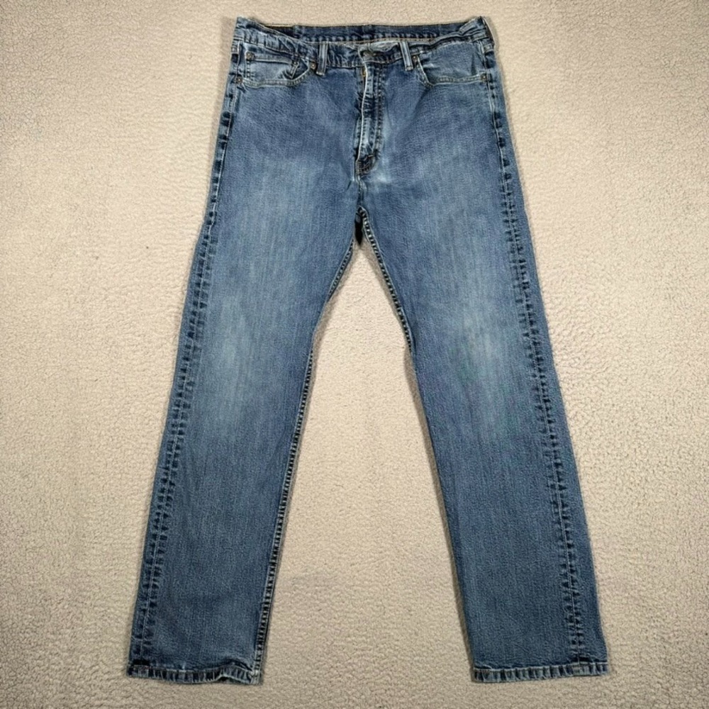 Levis Jeans Mens 32x31 Blue 505 Straight Fit Denim Casual Logo Preppy 5 Pocket